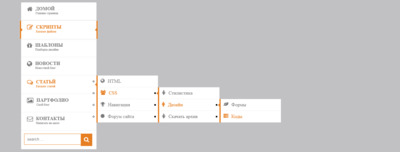 Вертикальное меню для сайта на HTML+CSS