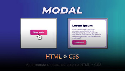 Модальное окно на адаптивном CSS + HTML