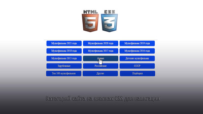 Категорий сайта на кнопках CSS для навигации