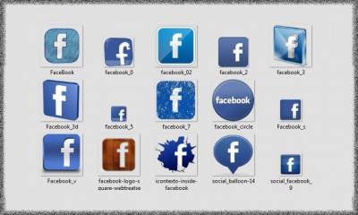 Разные по дизайн иконки Facebook