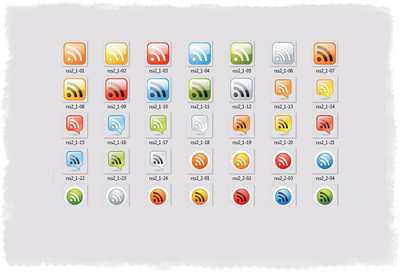 Кнопки лента RSS в разном дизайн