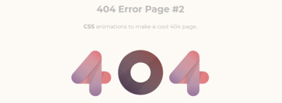 404 Пример ошибки с анимацией