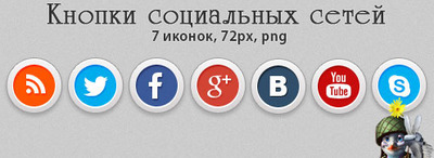 Круглые по дизайну иконки социальных сетей