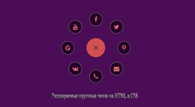 Расширяемые круговые меню на HTML/CSS