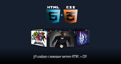 3D слайдер с помощью чистого HTML + CSS