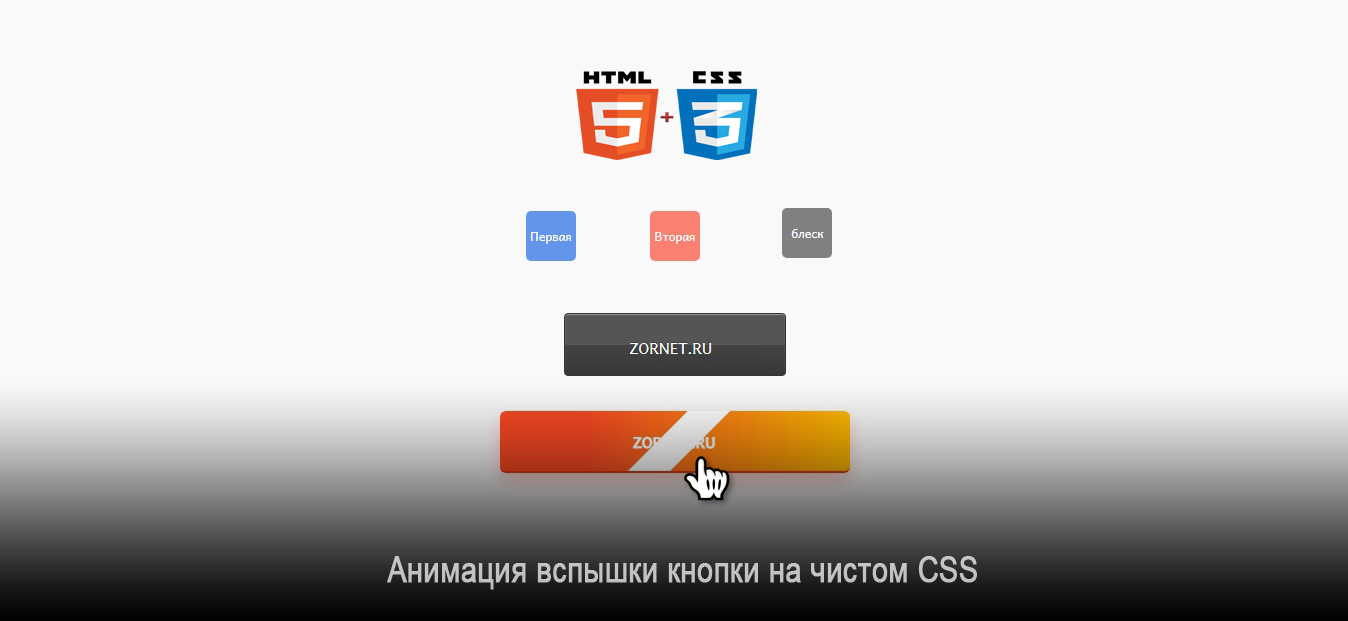 Анимированный блик для кнопок на CSS3