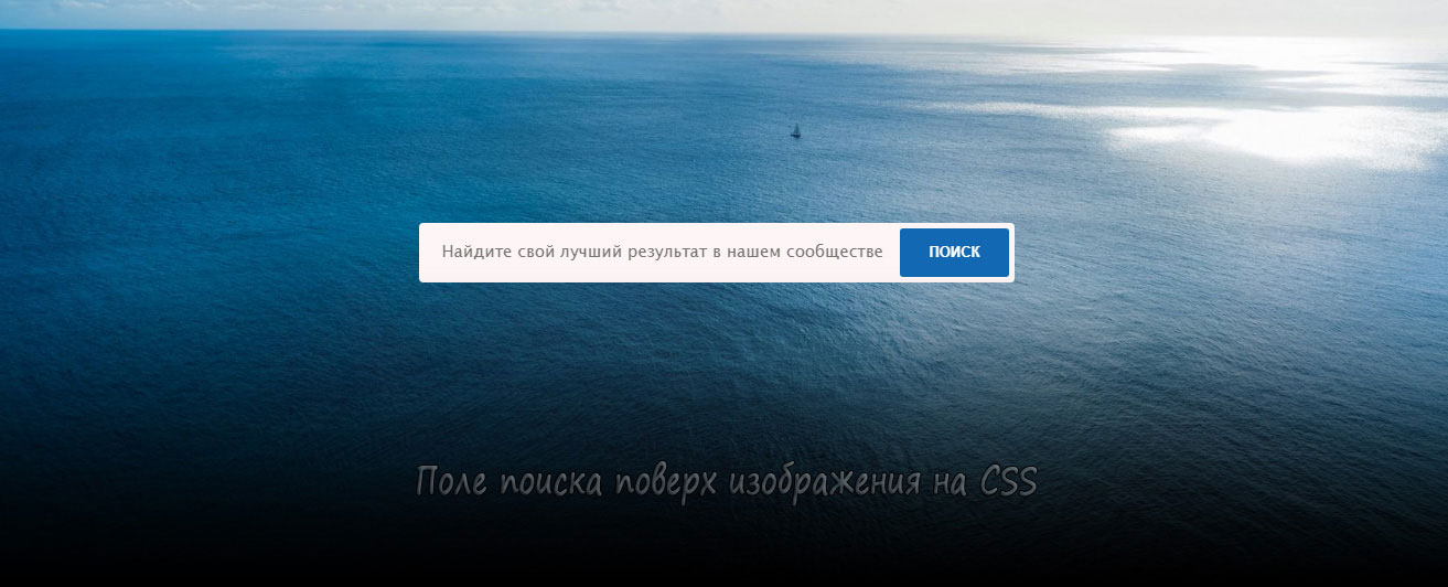 Панель поиска сайта с фоновым изображением