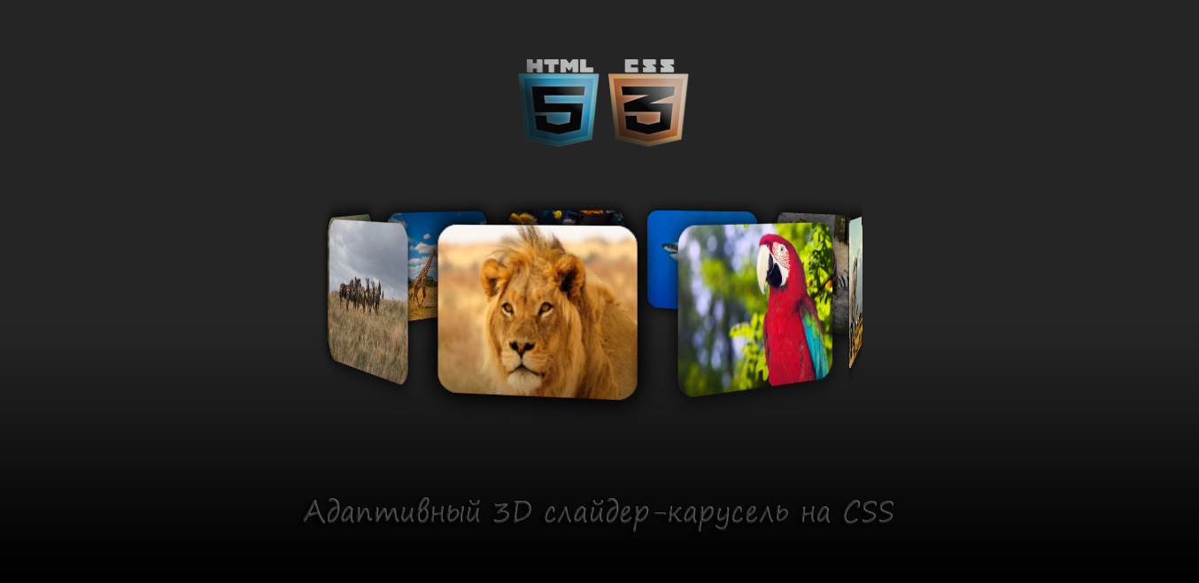 Адаптивный 3D слайдер-карусель на CSS3