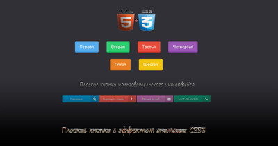 Плоские кнопки с эффектом анимации CSS3