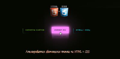 Анимированная светящаяся кнопка на CSS
