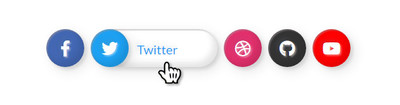 Анимированные кнопки социальных сетей CSS при наведении курсора