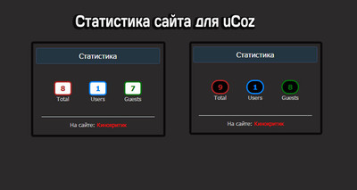 Статистика сайта в трех цветах на uCoz
